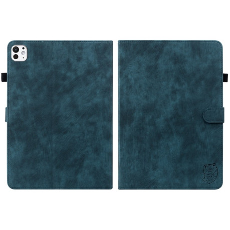 Чохол-книжка Embossed Tiger Pattern Leather для iPad Pro 11 2024 - синій