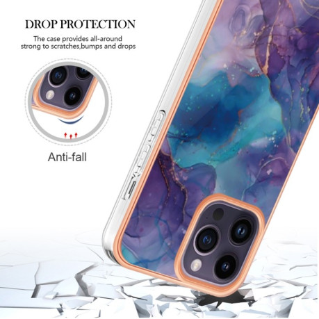 Противоударный чехол Electroplating IMD для iPhone 15 Pro - фиолетовый