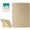 Шкіряний Чохол ENKAY Lambskin Texture + Silicone Sleep Function золотий для iPad Air 2019/Pro 10.5