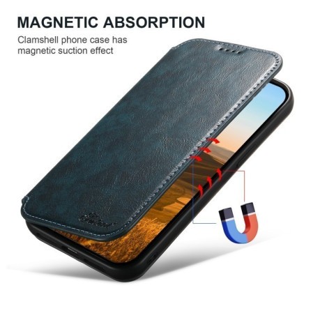 Чехол-книжка Suteni J05 Leather Magnetic MagSafe для iPhone 16 Pro Max - синий