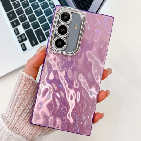 Протиударний чохол Plating Glitter Texture TPU with Lens Film для Samsung Galaxy A55 5G - Purple Wrinkles