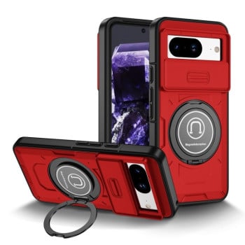 Противоударный чехол Sliding Camshield Magsafe Holder для Google Pixel 8a - красный