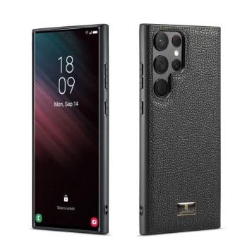 Протиударний чохол Fierre Shann Leather на Samsung Galaxy S24 Ultra - чорний