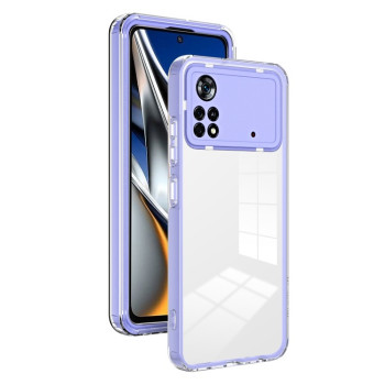 Противоударный чехол Clear Color Frame для Xiaomi Poco X4 Pro 5G - фиолетовый