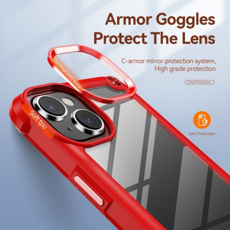 Противоударный чехол  Lens Protection на iPhone 15 - красный