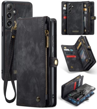 Чохол-гаманець CaseMe 008 Series Zipper Style для Samsung Galaxy S24 FE 5G - чорний