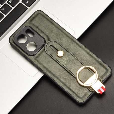 Протиударний чохол Wristband Leather Back для OPPO Reno13 F 5G - зелений