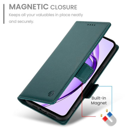 Чехол-книжка Side Buckle Magnetic Frosted Leather для Realme 13+ - зеленый