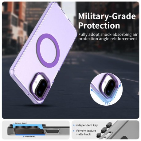 Противоударный чехол Candy Magsafe PC Hybrid TPU для Samsung Galaxy A07 4G - фиолетовый