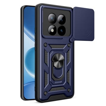 Чехол со шторкой на камеру Sliding Camshield и подставкой для Poco 8 Pro/Redmi Note 15 Pro+ 5G Global 163.3mm — синий