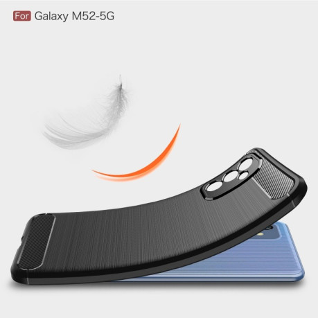 Чохол Brushed Texture Carbon Fiber Samsung Galaxy M52 5G - чорний
