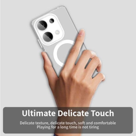 Противоударный чехол MagSafe Holder PC Hybrid для Xiaomi Redmi Note Redmi Note 14S/ 13 Pro 4G / POCO M6 Pro 4G - белый