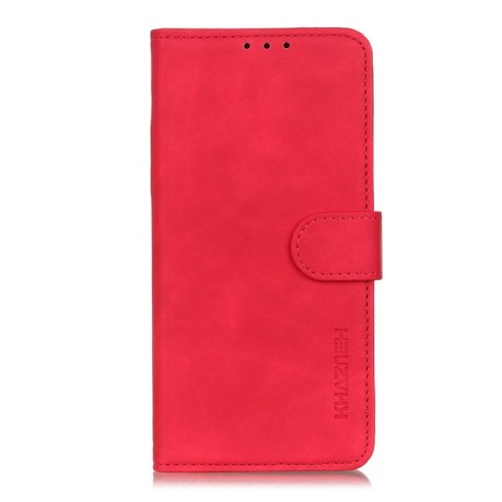 Чехол-книжка KHAZNEH Cowhide Texture на iPhone 15 Plus - красный