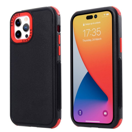 Чохол протиударний 3 in 1 Four Corner для iPhone 14 Pro - чорно-червоний