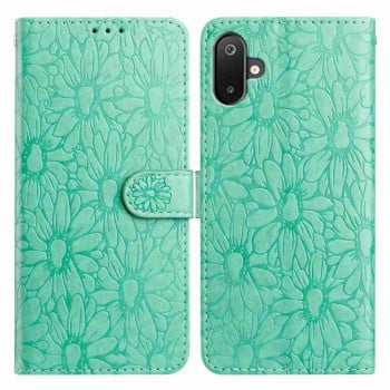 Чехол-книжка Daisy Embossed Leather для Samsung Galaxy M06 5G - зеленый