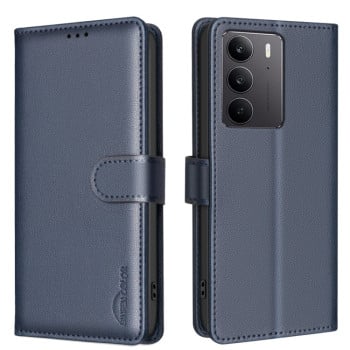Чохол-книжка Litchi Texture RFID Anti-theft Leather на Realme C75 4G - синій