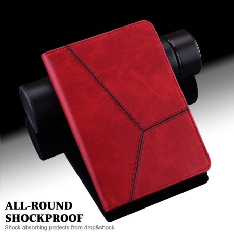 Чохол Solid Color Stripe Embossed Leather для Xiaomi Redmi Pad SE 8.7 - червоний