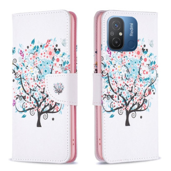 Чехол-книжка Colored Drawing Pattern для Xiaomi Redmi Poco C55/Redmi 12C/11A- Tree
