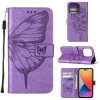 Чехол-книжка Embossed Butterfly для  iPhone 14 Pro - светло-фиолетовый