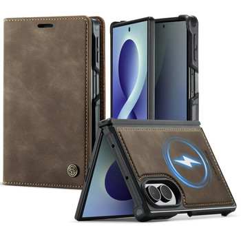 Чохол-книжка CaseMe C49 магнітний з RFID-блокуванням на Samsung Galaxy Fold8 5G — кавовий