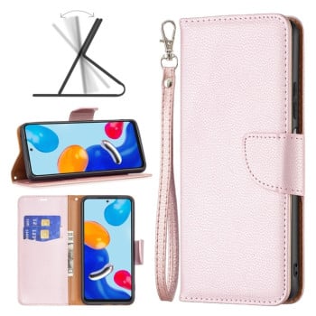 Чохол-книжка Litchi Texture Pure Color на Xiaomi Redmi Note 12S 4G / Note 11 - рожеве золото