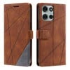 Чехол-книжка Skin Feel Splicing для Motorola Moto G75 5G - коричневый