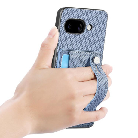 Противоударный чехол Wristband Kickstand Card для  Google Pixel 9a - синий