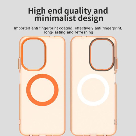 Противоударный чехол MagSafe Holder PC Hybrid для Xiaomi Redmi A5 4G 171.7mm / Xiaomi Poco C71 - оранжевый