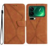 Чехол-книжка Stitching Embossed Leather на Xiaomi 17 Pro Max — коричневый