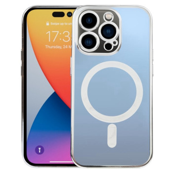 Протиударний чохол MagSafe Electroplating Straight для iPhone 14 Pro - сріблястий