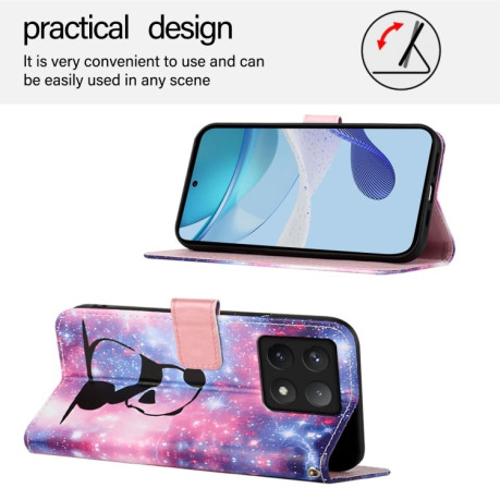 Чохол-книжка Colored Drawing Pattern Plain Weave Leather для Xiaomi 14T Pro - Panda