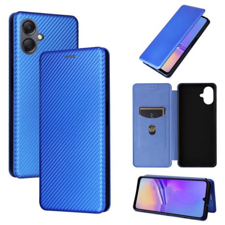 Чохол-книжка Carbon Fiber Texture на Samsung Galaxy A07 4G - синій