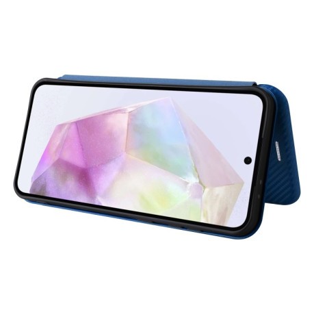 Чехол-книжка Carbon Fiber Texture на Samsung Galaxy A36 - синий