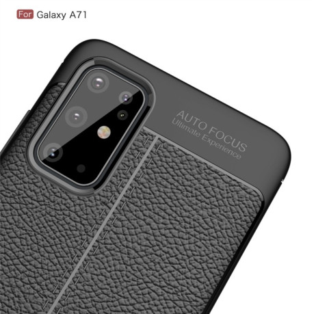 Ударозащитный чехол Litchi Texture на Samsung Galaxy S20 +Plus-черный