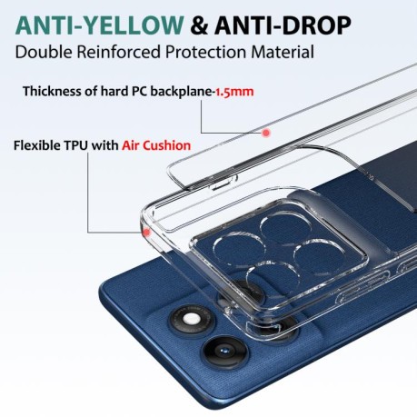 Акриловый противоударный чехол HMC для Motorola Edge 60 Pro - прозрачный