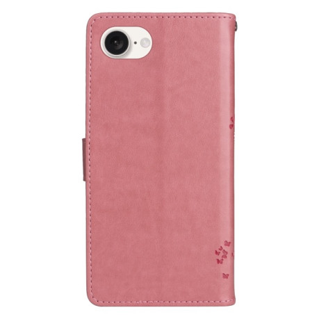 Чохол-книжка Happy Cat Pattern для iPhone 16e - рожевий