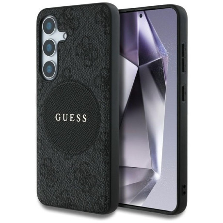 Оригінальний чохол Guess 4G Round Patch Classic Logo MagSafe для Samsung Galaxy S25 Plus - black
