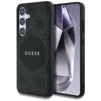 Оригінальний чохол Guess 4G Round Patch Classic Logo MagSafe для Samsung Galaxy S25 - black
