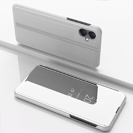 Чехол книжка Clear View на Samsung Galaxy A06 - серебристый