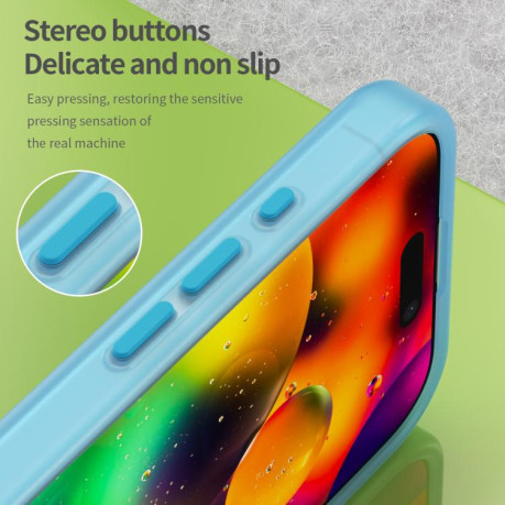Противоударный чехол MagSafe Frosted Translucent TPU + PC для iPhone 17 - синий