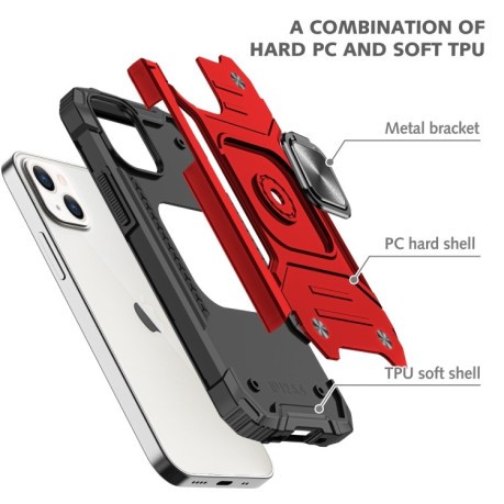 Противоударный чехол Magnetic Armor для iPhone 13 Pro Max - красный