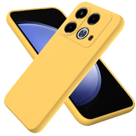 Силиконовый чехол Solid Color Liquid Silicone на Infinix Note 40 4G - желтый