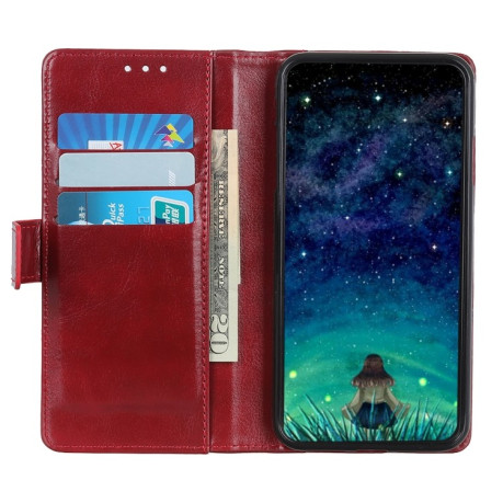 Чехол-книжка Peas Crazy Horse Texture на Samsung Galaxy S21 - красный