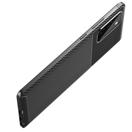 Противоударный чехол HMC Carbon Fiber Texture на Samsung Galaxy S21 - коричневый