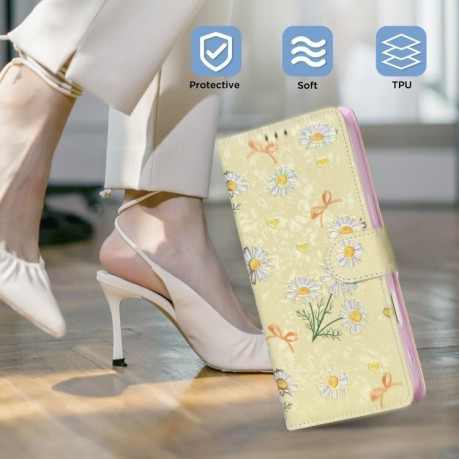 Чохол-книжка Bronzing Painting RFID для iPhone 16 Pro Max - Daisy
