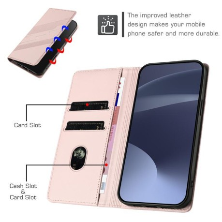 Чехол-книжка Embossed Multi-functional Wallet Retro Leather на Realme GT7 Pro - розовый