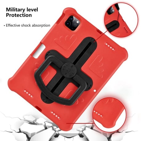 Противоударный чехол Shield 360 Rotation Handle EVA Shockproof для iPad Pro 11 2024 - красный