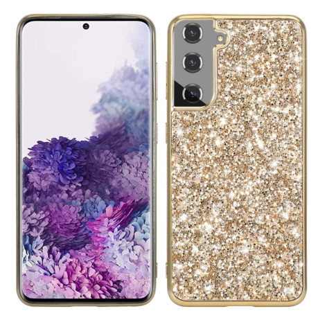 Ударозащитный чехол Glittery Powder на Samsung Galaxy S21 FE - золотой