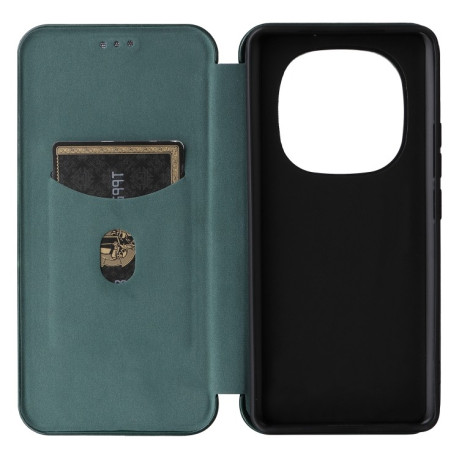 Чохол-книжка Carbon Fiber Texture на Xiaomi Redmi Note 14 Pro 4G Global - зелений