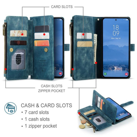 Чехол-кошелек CaseMe-C30 для Samsung Galaxy S25 5G - синий